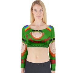 St  Patrick s Day Long Sleeve Crop Top by Valentinaart