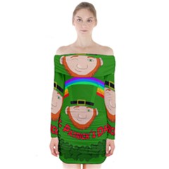 St  Patrick s Day Long Sleeve Off Shoulder Dress by Valentinaart