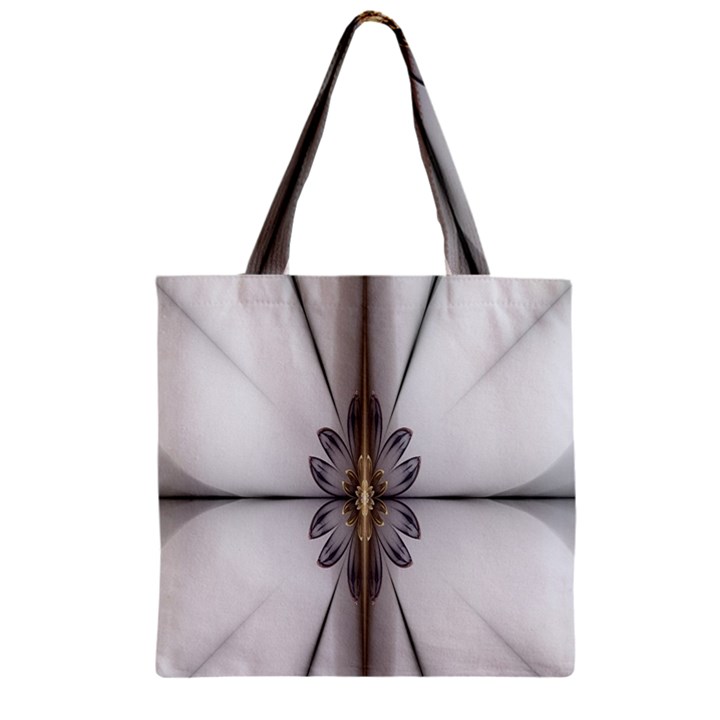 Fractal Fleur Elegance Flower Zipper Grocery Tote Bag