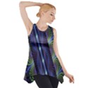 Fractal Blue Lines Colorful Side Drop Tank Tunic View1