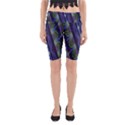 Fractal Blue Lines Colorful Yoga Cropped Leggings View1