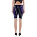 Fractal Blue Lines Colorful Yoga Cropped Leggings View2