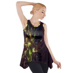 Fractal Flame Light Energy Side Drop Tank Tunic by Nexatart