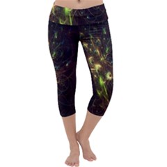 Fractal Flame Light Energy Capri Yoga Leggings by Nexatart