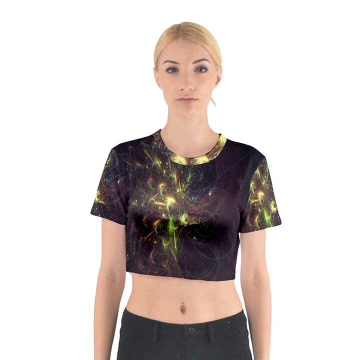 Fractal Flame Light Energy Cotton Crop Top