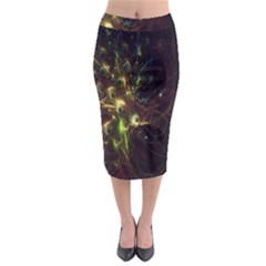 Fractal Flame Light Energy Midi Pencil Skirt by Nexatart