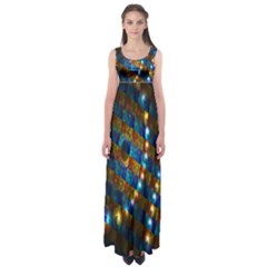 Fractal Digital Art Empire Waist Maxi Dress