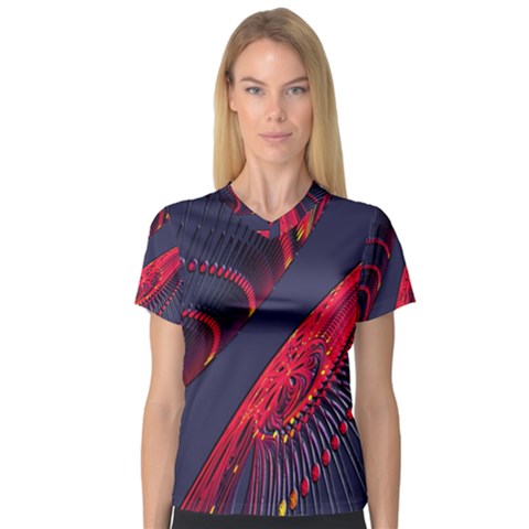 Fractal Fractal Art Digital Art Women s V-neck Sport Mesh Tee by Nexatart