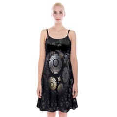 Fractal Sphere Steel 3d Structures Spaghetti Strap Velvet Dress