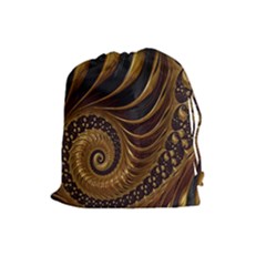 Fractal Spiral Endless Mathematics Drawstring Pouches (large)  by Nexatart