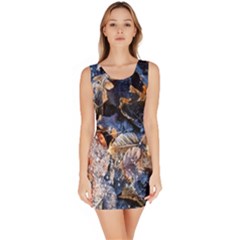 Frost Leaves Winter Park Morning Sleeveless Bodycon Dress by Nexatart