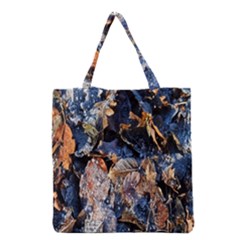 Frost Leaves Winter Park Morning Grocery Tote Bag by Nexatart