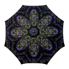 Fractal Sparkling Purple Abstract Golf Umbrellas