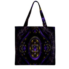 Fractal Sparkling Purple Abstract Zipper Grocery Tote Bag by Nexatart