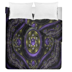 Fractal Sparkling Purple Abstract Duvet Cover Double Side (queen Size)