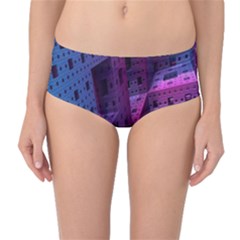 Fractals Geometry Graphic Mid-waist Bikini Bottoms by Nexatart