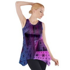 Fractals Geometry Graphic Side Drop Tank Tunic