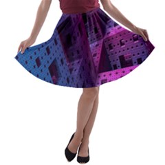 Fractals Geometry Graphic A-line Skater Skirt