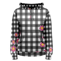 Floral Plaid Pattern Women s Pullover Hoodie by Valentinaart