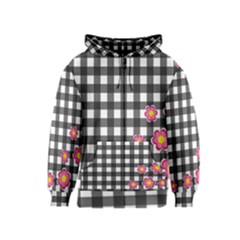 Floral Plaid Pattern Kids  Zipper Hoodie by Valentinaart