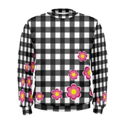 Floral Plaid Pattern Men s Sweatshirt by Valentinaart