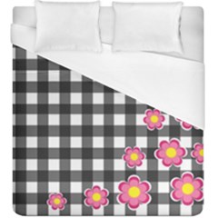 Floral Plaid Pattern Duvet Cover (king Size)