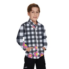 Floral Plaid Pattern Wind Breaker (kids) by Valentinaart