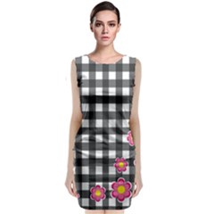 Floral Plaid Pattern Classic Sleeveless Midi Dress by Valentinaart