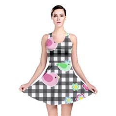 Cute Spring Pattern Reversible Skater Dress by Valentinaart