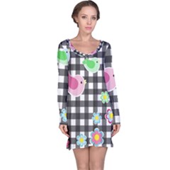 Cute Spring Pattern Long Sleeve Nightdress by Valentinaart