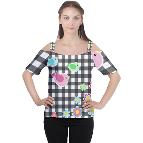 Cute Spring Pattern Women s Cutout Shoulder Tee by Valentinaart