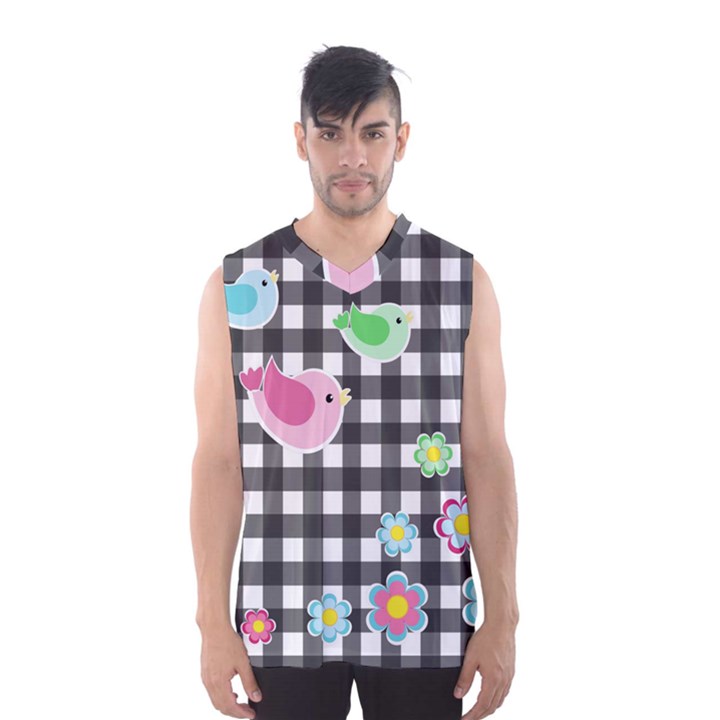 Cute spring pattern Men s Basketball Tank Top