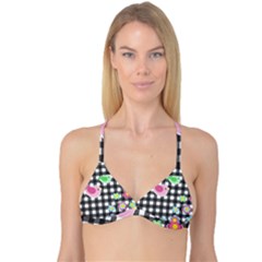 Cute Spring Pattern Reversible Tri Bikini Top by Valentinaart