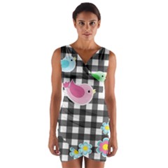 Cute Spring Pattern Wrap Front Bodycon Dress by Valentinaart