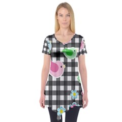 Cute Spring Pattern Short Sleeve Tunic  by Valentinaart