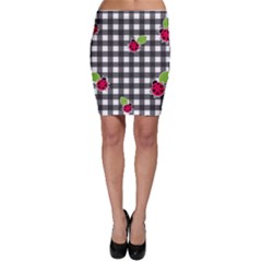 Ladybugs Plaid Pattern Bodycon Skirt by Valentinaart