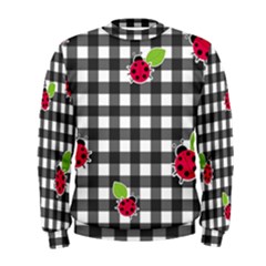 Ladybugs Plaid Pattern Men s Sweatshirt by Valentinaart