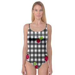 Ladybugs Plaid Pattern Camisole Leotard 