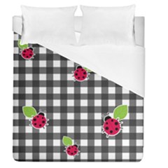 Ladybugs Plaid Pattern Duvet Cover (queen Size)