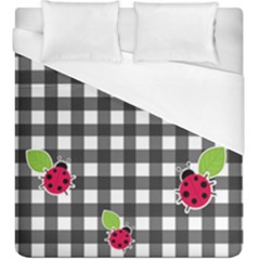 Ladybugs Plaid Pattern Duvet Cover (king Size)