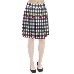 Ladybugs Plaid Pattern Pleated Skirt by Valentinaart