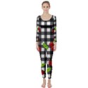 Cherries plaid pattern  Long Sleeve Catsuit View1