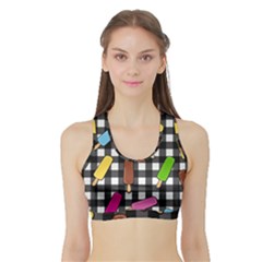 Ice Cream Kingdom  Sports Bra With Border by Valentinaart