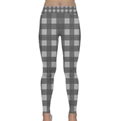 Gray Plaid Pattern Classic Yoga Leggings by Valentinaart