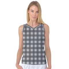 Gray Plaid Pattern Women s Basketball Tank Top