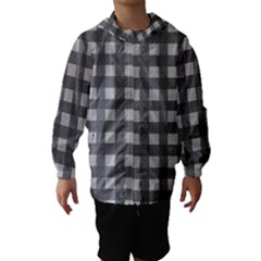 Gray Plaid Pattern Hooded Wind Breaker (kids) by Valentinaart