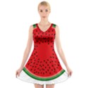 Watermelon V-Neck Sleeveless Skater Dress View1