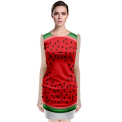 Watermelon Sleeveless Velvet Midi Dress by Valentinaart