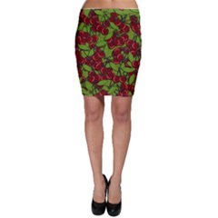 Cherry Jammy Pattern Bodycon Skirt by Valentinaart