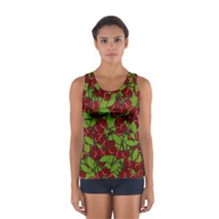 Cherry Jammy Pattern Women s Sport Tank Top  by Valentinaart